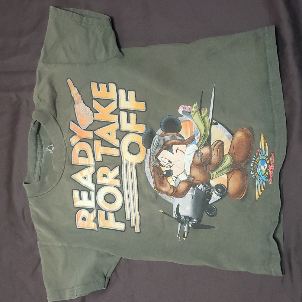 Disneyland Mickey Mouse T-Shirt Walt Disney World Green 100% Preshrunk Cotton XS
